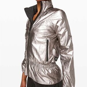 Lululemon Metallic Silver Jacket Stronger Together